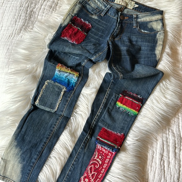 F r e e  P e o p l e • Patchwork boho skinny jeans - Picture 2 of 7